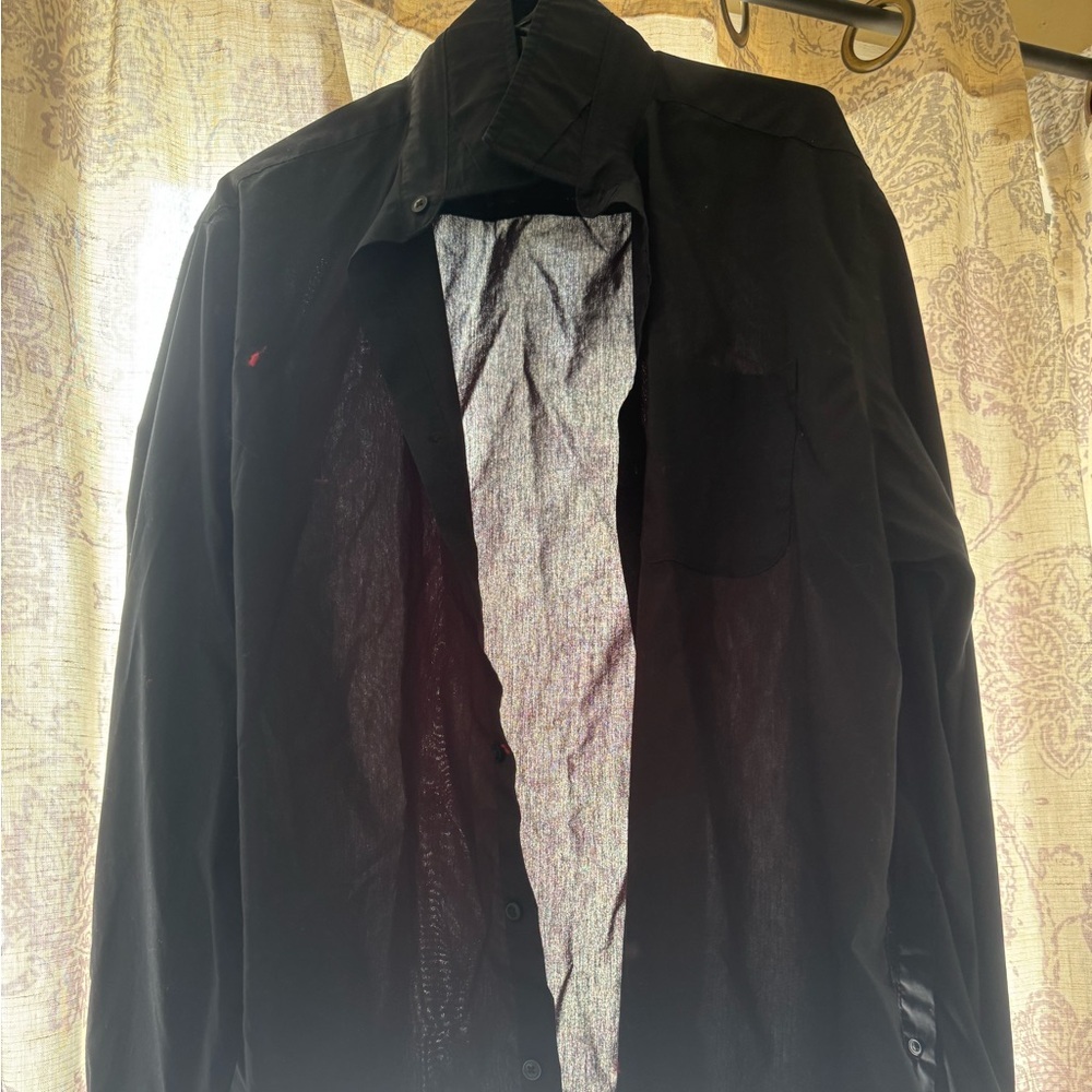 George Men's Black Lightweight Shirt Jacket